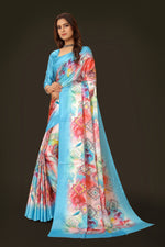 Thumbnail for Jyoti Fashion Women's Multicolor Pure Japan Satin Digital Printed Designer Saree with Blouse - Distacart
