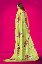 Thumbnail for Jyoti Fashion Women's Multicolor Pure Japan Satin Digital Printed Designer Saree with Blouse - Distacart