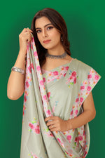 Thumbnail for Jyoti Fashion Women's Multicolor Pure Japan Satin Digital Printed Designer Saree with Blouse - Distacart