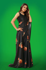 Thumbnail for Jyoti Fashion Women's Multicolor Pure Japan Satin Digital Printed Designer Saree with Blouse - Distacart