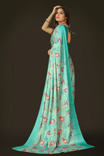 Thumbnail for Jyoti Fashion Women's Multicolor Pure Japan Satin Digital Printed Designer Saree with Blouse - Distacart