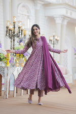 Thumbnail for Jyoti Fashion Women's Purple Cotton Silk Heavy Digital Printed Kurta Set - Distacart