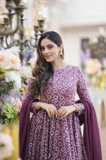 Thumbnail for Jyoti Fashion Women's Purple Cotton Silk Heavy Digital Printed Kurta Set - Distacart