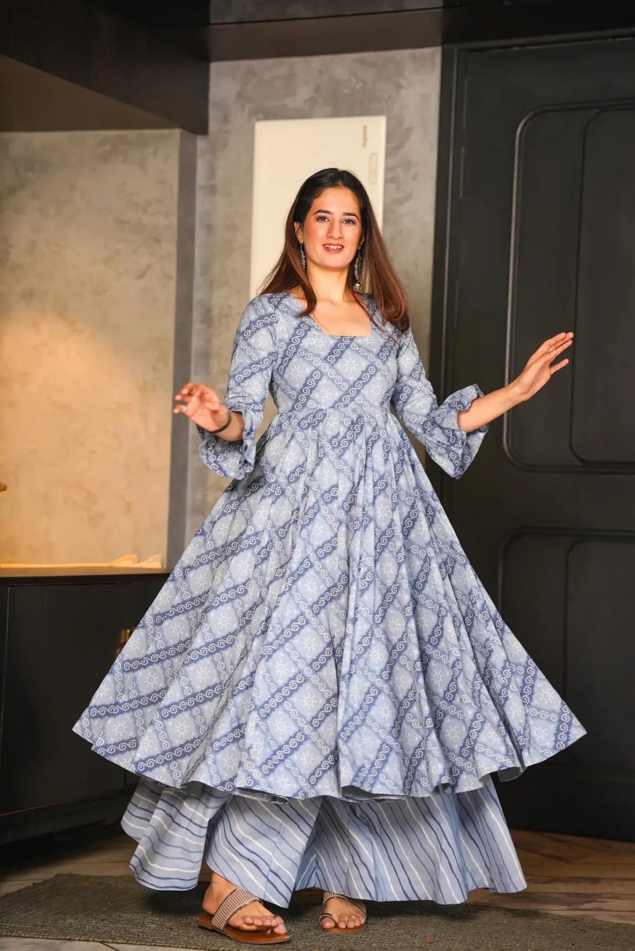 Jyoti Fashion Women's Grey Cotton Silk Heavy Digital Printed Kurta Set - Distacart