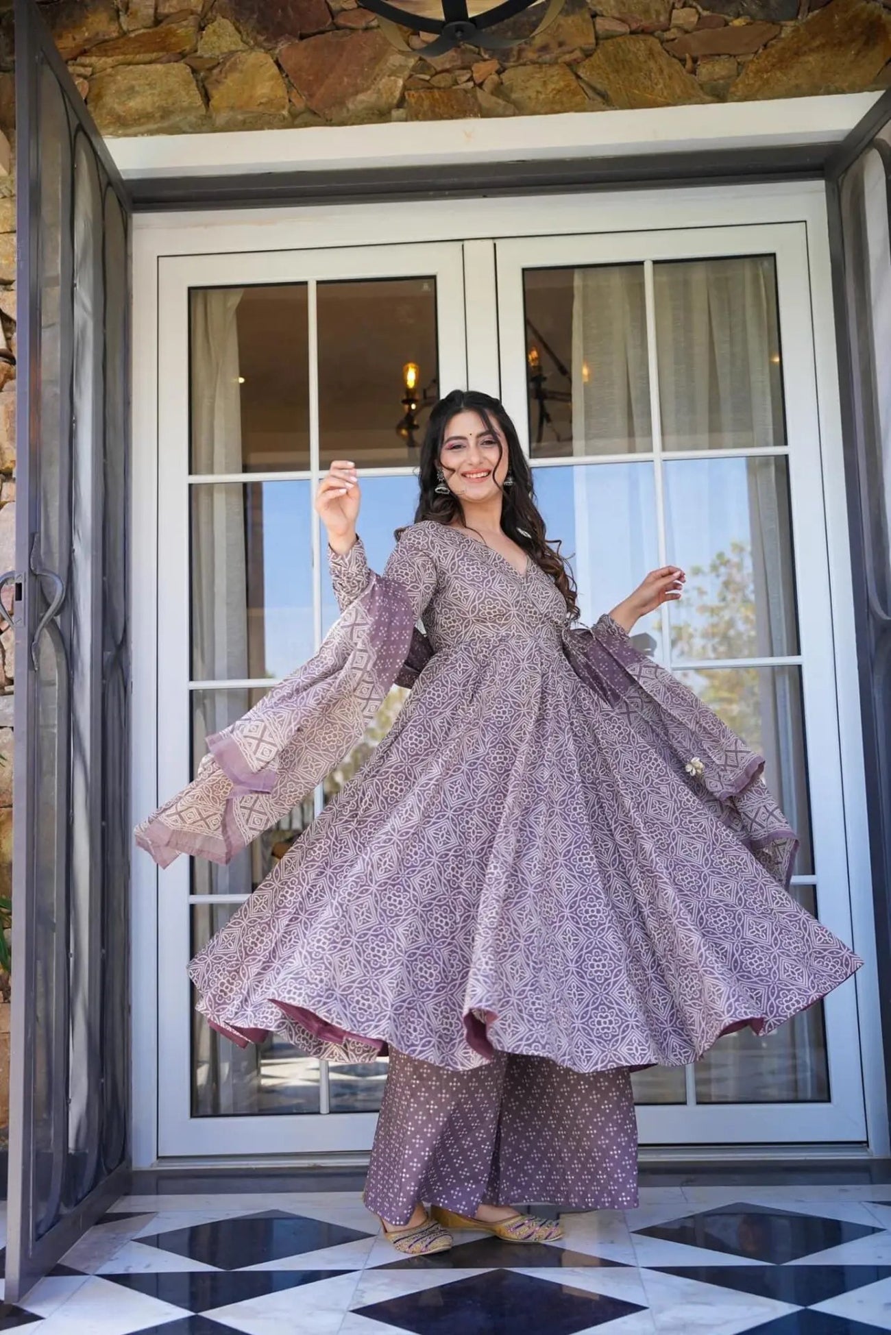 Jyoti Fashion Women's Pastel Purple Cotton Silk Heavy Digital Printed Kurta Set - Distacart