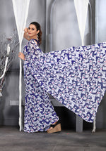 Thumbnail for Jyoti Fashion Women's Navy Blue Faux Georgette Digital Printed Designer Saree with Blouse - Distacart