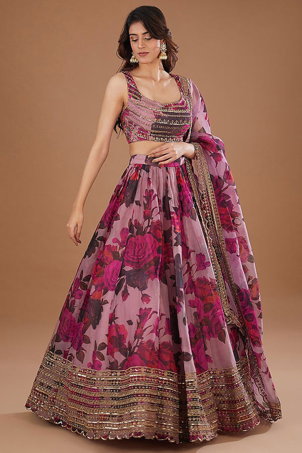 Jyoti Fashion Women's Multicolor Organza 3MM Sequins with Zari Embroidered Lehenga Choli with Dupatta - Distacart