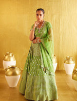 Thumbnail for Jyoti Fashion Women's Parrot Green Banglory Silk 9MM Sequins with Zari Embroidered Lehenga Choli with Dupatta - Distacart