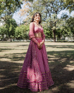 Thumbnail for Jyoti Fashion Women's Metallic Pink Faux Georgette 3MM, 5MM & 9MM Sequins with Zari Embroidered Lehenga Choli with Dupatta - Distacart