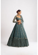Thumbnail for Jyoti Fashion Women's Dark Green Faux Georgette 3MM, 5MM & 9MM Sequins with Zari Embroidered Lehenga Choli with Dupatta - Distacart