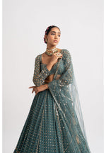 Thumbnail for Jyoti Fashion Women's Dark Green Faux Georgette 3MM, 5MM & 9MM Sequins with Zari Embroidered Lehenga Choli with Dupatta - Distacart
