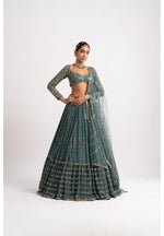 Thumbnail for Jyoti Fashion Women's Dark Green Faux Georgette 3MM, 5MM & 9MM Sequins with Zari Embroidered Lehenga Choli with Dupatta - Distacart