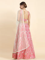 Thumbnail for Jyoti Fashion Women's Pink Devsena Silk 3MM Sequins with Zari Dori Embroidered & Paper Mirror Work Lehenga Choli with Dupatta - Distacart
