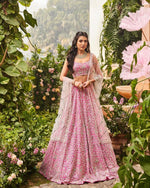 Thumbnail for Jyoti Fashion Women's Pink Devsena Silk 3MM Sequins with Zari Dori Embroidered & Paper Mirror Work Lehenga Choli with Dupatta - Distacart