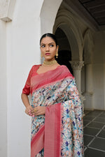 Thumbnail for Jyoti Fashion Women's Blue Tussar Silk Zari Woven Traditional Saree with Blouse - Distacart