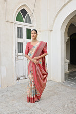 Thumbnail for Jyoti Fashion Women's Firozi Tussar Silk Zari Woven Traditional Saree with Blouse - Distacart