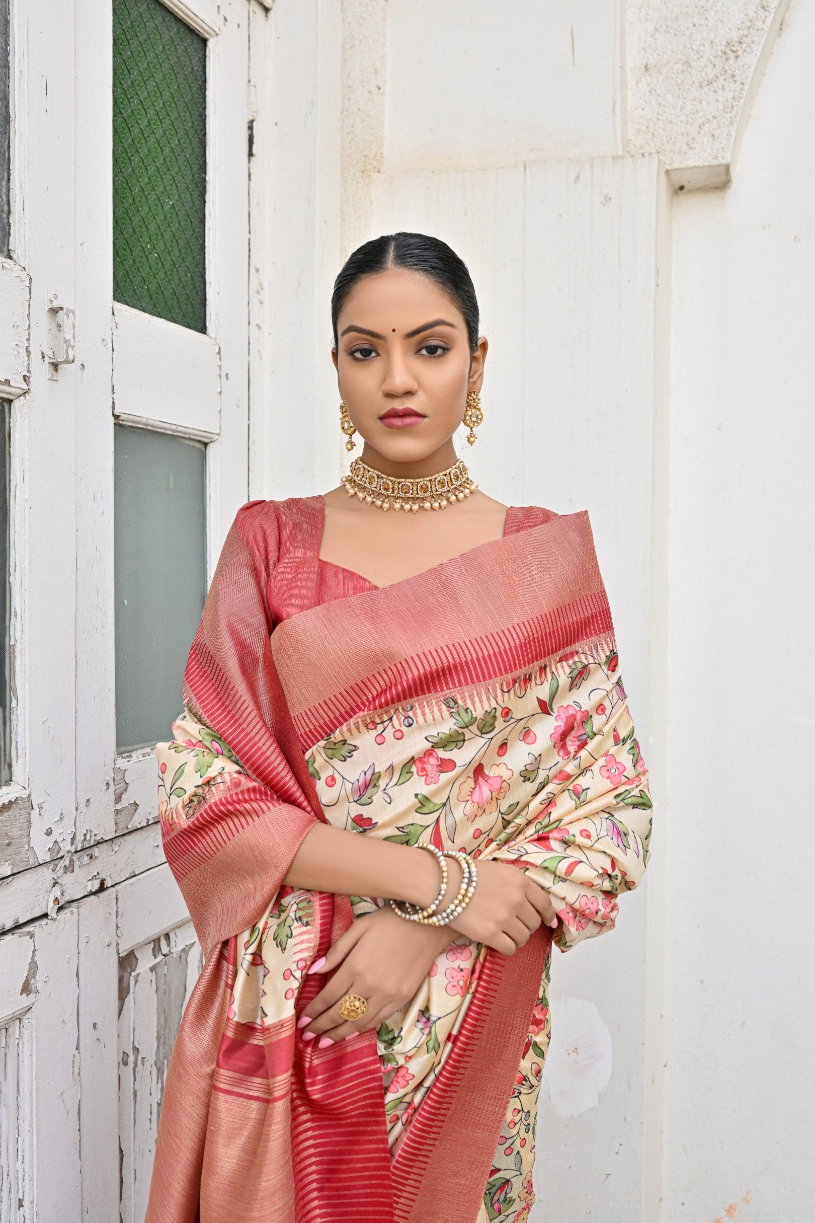 Jyoti Fashion Women's Yellow Tussar Silk Zari Woven Traditional Saree with Blouse - Distacart