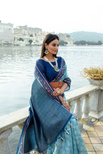 Thumbnail for Jyoti Fashion Women's Firozi Soft Silk Zari Woven Traditional Saree with Blouse - Distacart