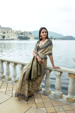 Thumbnail for Jyoti Fashion Women's Mehendi Soft Silk Zari Woven Traditional Saree with Blouse - Distacart