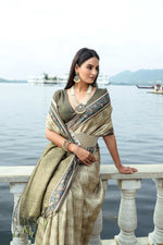 Thumbnail for Jyoti Fashion Women's Mehendi Soft Silk Zari Woven Traditional Saree with Blouse - Distacart