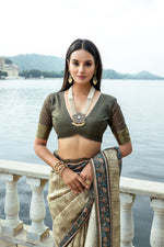 Thumbnail for Jyoti Fashion Women's Mehendi Soft Silk Zari Woven Traditional Saree with Blouse - Distacart