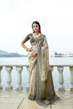 Thumbnail for Jyoti Fashion Women's Mehendi Soft Silk Zari Woven Traditional Saree with Blouse - Distacart