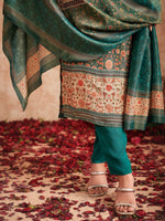 Thumbnail for Jyoti Fashion Women's Green Pure Tissue Shimmer Floral Digital Print With Zardoshi Hand Work Salwar Suit Set - Distacart