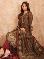 Thumbnail for Jyoti Fashion Women's Gold Pure Tissue Shimmer Floral Digital Print With Zardoshi Hand Work Salwar Suit Set - Distacart