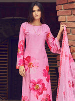 Thumbnail for Jyoti Fashion Women's Pink Muslin Floral Digital Print with Sequins Work Salwar Suit Set - Distacart