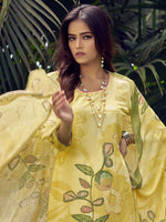 Thumbnail for Jyoti Fashion Women's Lemon Yellow Muslin Floral Digital Print with Sequins Work Salwar Suit Set - Distacart