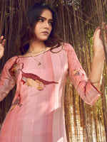 Thumbnail for Jyoti Fashion Women's Peach Muslin Floral Digital Print with Sequins Work Salwar Suit Set - Distacart