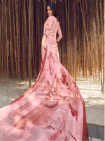 Thumbnail for Jyoti Fashion Women's Peach Muslin Floral Digital Print with Sequins Work Salwar Suit Set - Distacart