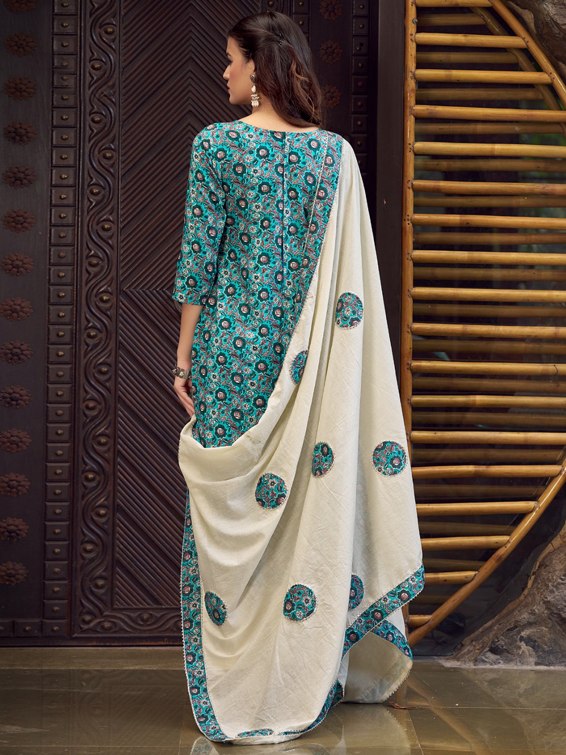 Jyoti Fashion Women's Teal Pure Cotton Digital Printed Salwar Suit Set - Distacart