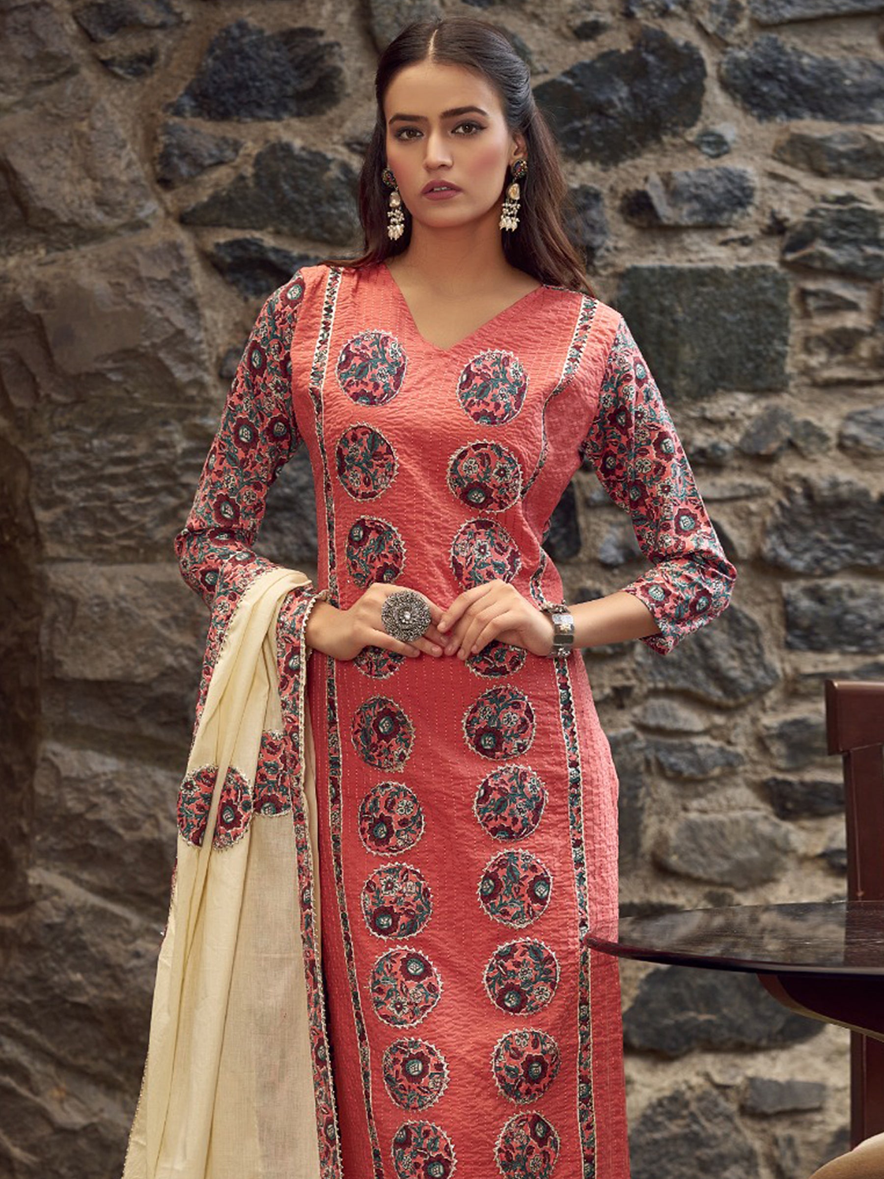 Jyoti Fashion Women's Coral Pure Cotton Digital Printed Salwar Suit Set - Distacart