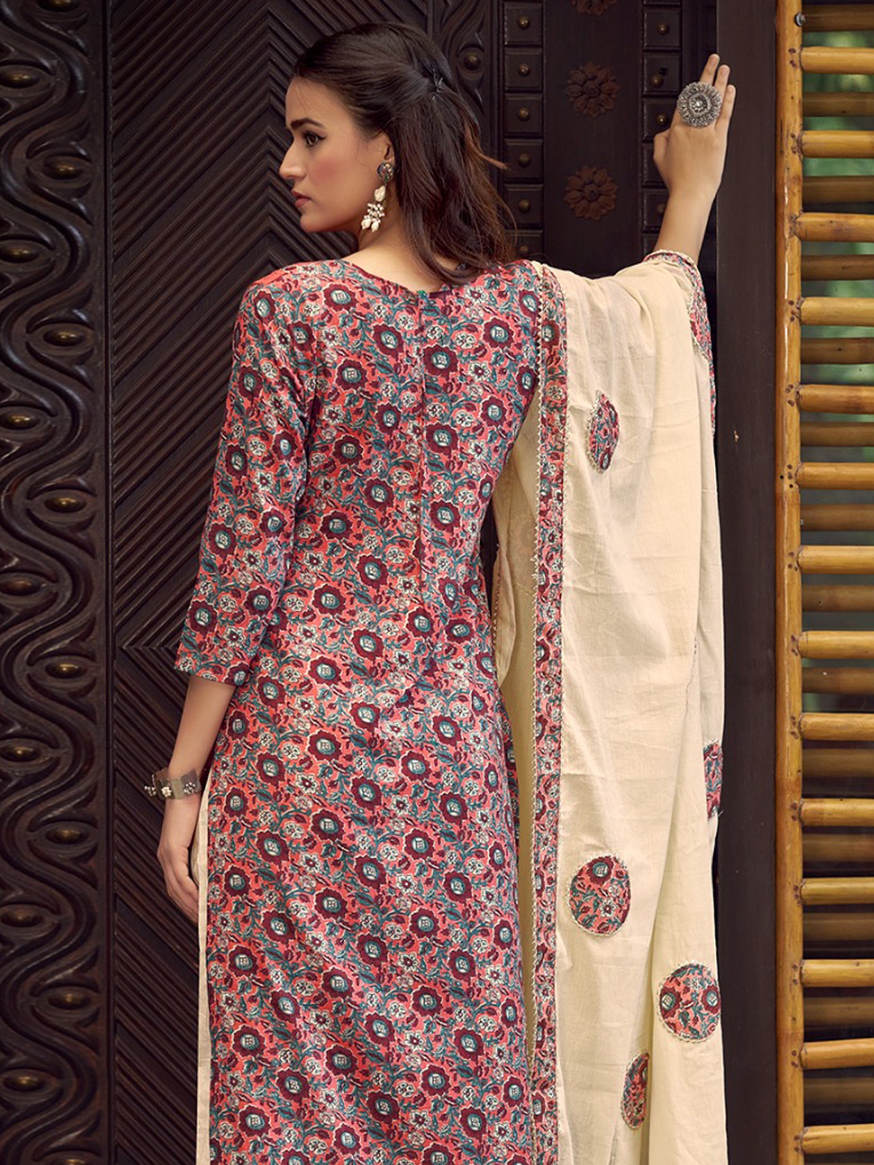 Jyoti Fashion Women's Coral Pure Cotton Digital Printed Salwar Suit Set - Distacart