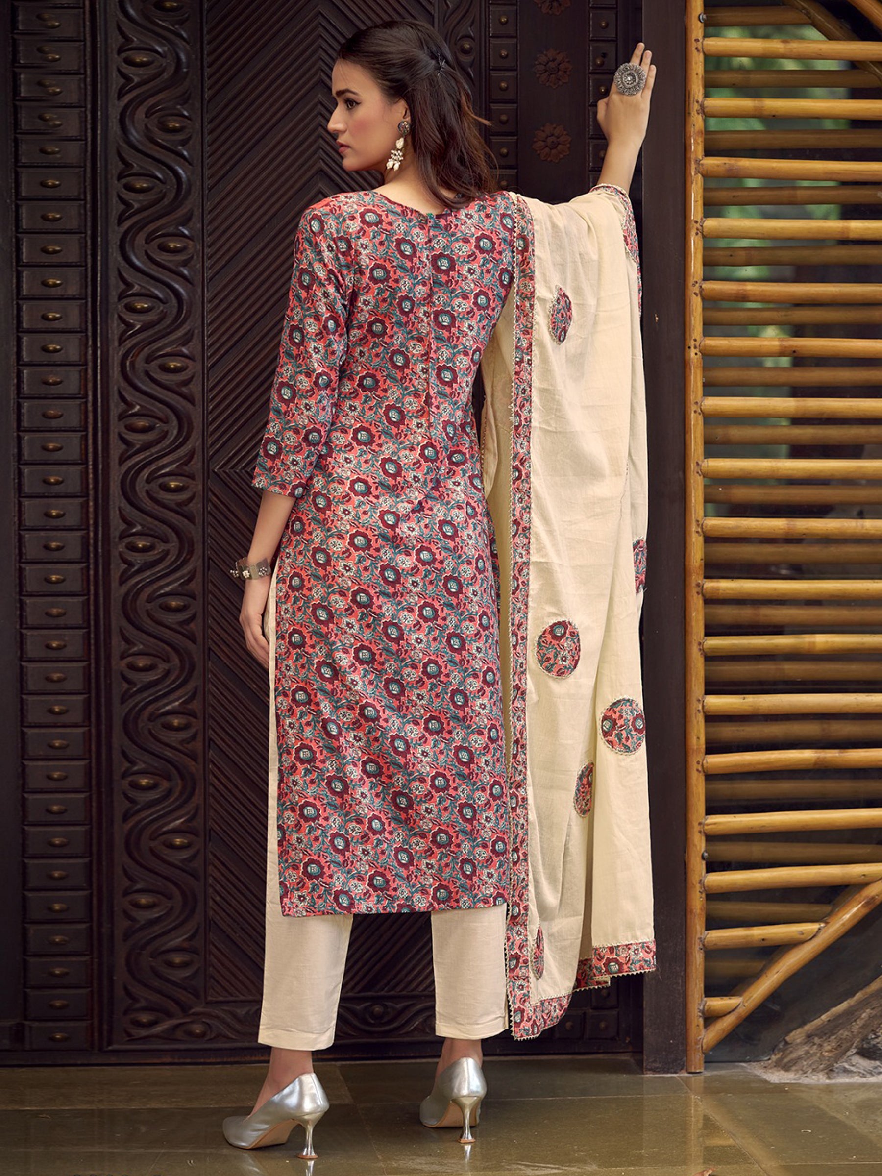 Jyoti Fashion Women's Coral Pure Cotton Digital Printed Salwar Suit Set - Distacart