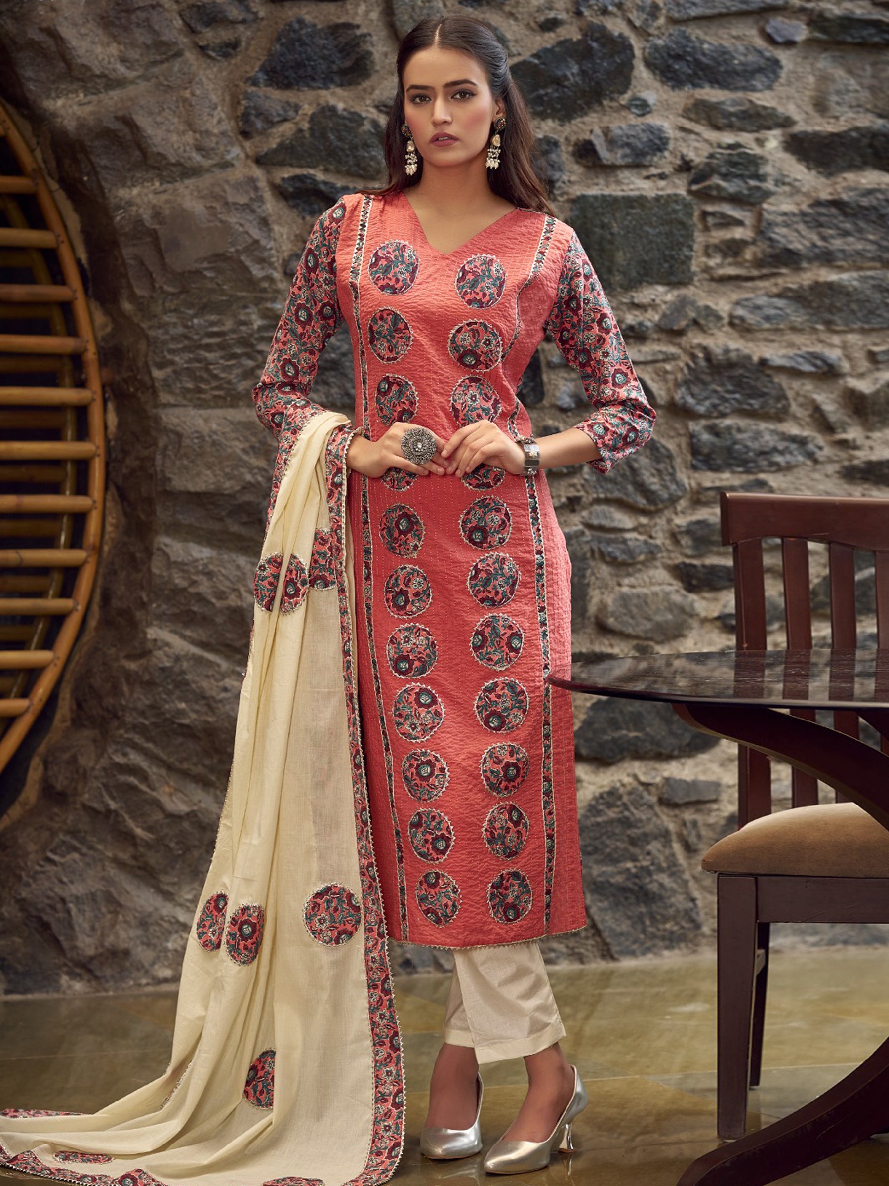 Jyoti Fashion Women's Coral Pure Cotton Digital Printed Salwar Suit Set - Distacart