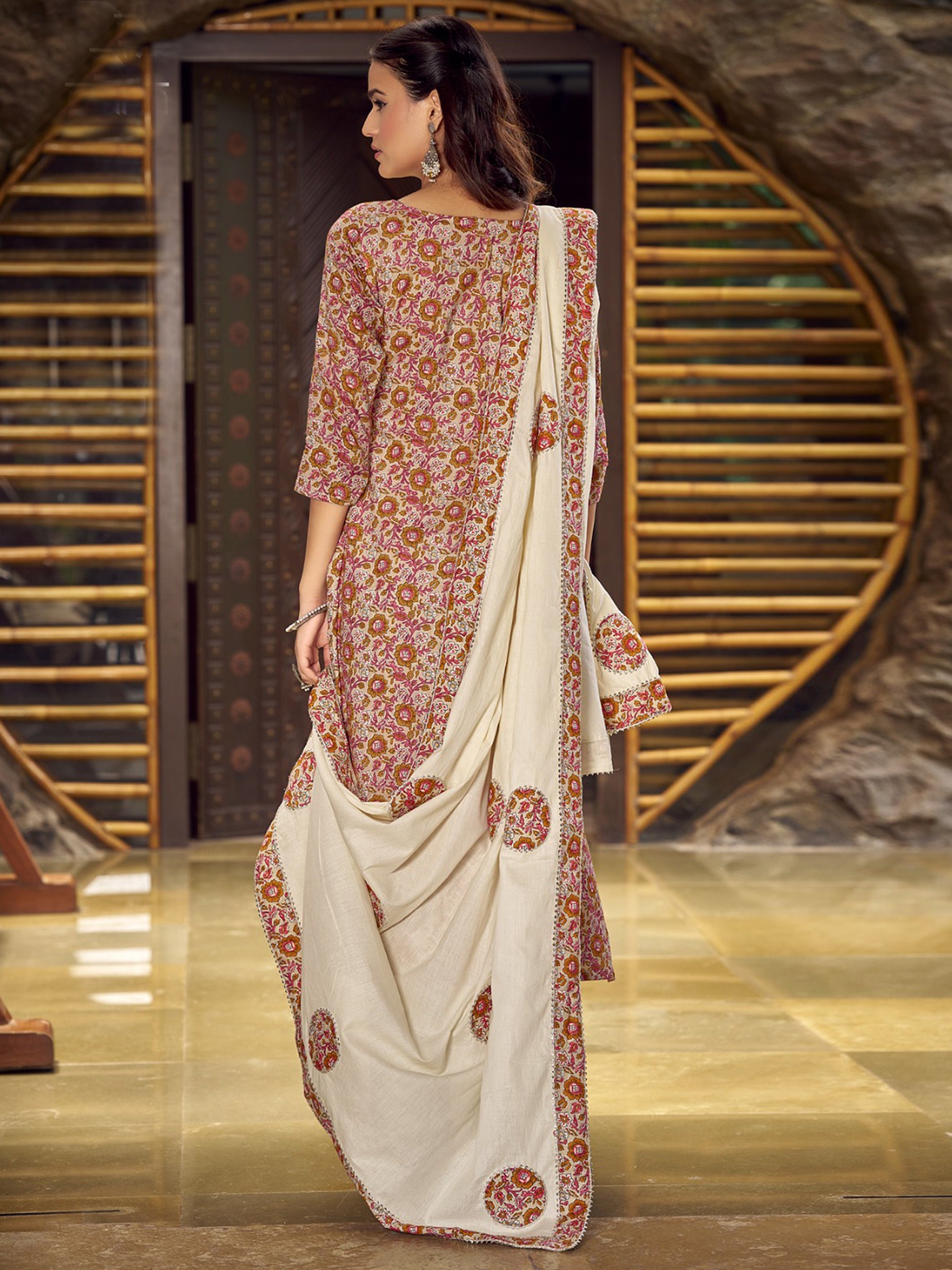Jyoti Fashion Women's Beige Pure Cotton Digital Printed Salwar Suit Set - Distacart