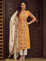 Thumbnail for Jyoti Fashion Women's Mustard Pure Cotton Digital Printed Salwar Suit Set - Distacart
