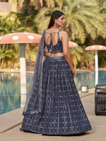 Thumbnail for Jyoti Fashion Women's Grey Georgette Zari & Heavy Sequin Embroidery Lehenga Choli & Dupatta - Distacart