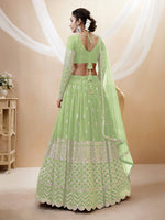 Thumbnail for Jyoti Fashion Women's Pista Georgette Sequins Zari Embroidered Lehenga Choli & Dupatta - Distacart