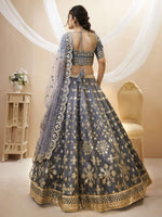 Thumbnail for Jyoti Fashion Women's Grey Art Silk Sequins with Foil & Zari Embroidered Lehenga Choli & Dupatta - Distacart