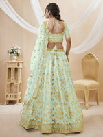 Thumbnail for Jyoti Fashion Women's Pista Art Silk Sequins with Foil & Zari Embroidered Lehenga Choli & Dupatta - Distacart