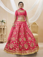 Thumbnail for Jyoti Fashion Women's Pink Art Silk Sequins with Foil & Zari Embroidered Lehenga Choli & Dupatta - Distacart