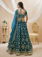 Thumbnail for Jyoti Fashion Women's Blue Art Silk Sequins with Foil & Zari Embroidered Lehenga Choli & Dupatta - Distacart