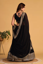 Thumbnail for Jyoti Fashion Women's Black Georgette Sequins Zari Embroidered Lehenga Choli & Dupatta - Distacart