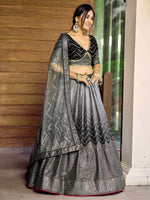 Thumbnail for Jyoti Fashion Women's Black Chinon Sequins Thread Embroidered Lehenga Choli & Dupatta - Distacart