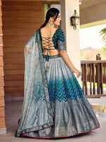 Thumbnail for Jyoti Fashion Women's Blue Chinon Sequins Thread Embroidered Lehenga Choli & Dupatta - Distacart