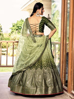 Thumbnail for Jyoti Fashion Women's Green Chinon Sequins Thread Embroidered Lehenga Choli & Dupatta - Distacart