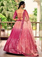 Thumbnail for Jyoti Fashion Women's Pink Chinon Sequins Thread Embroidered Lehenga Choli & Dupatta - Distacart